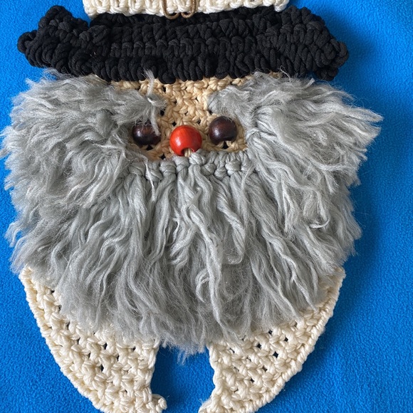 Macrame Thanksgiving Pilgrim Handmade USA Vintage - Picture 2 of 5